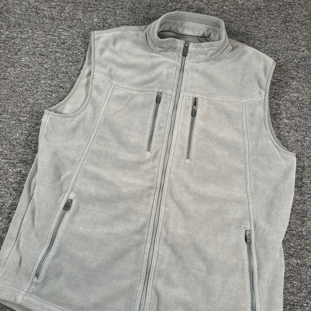SCOTTEVEST Fireside Fleece Vest Mens XL Grey Multi-Pocket Travel Full Zip